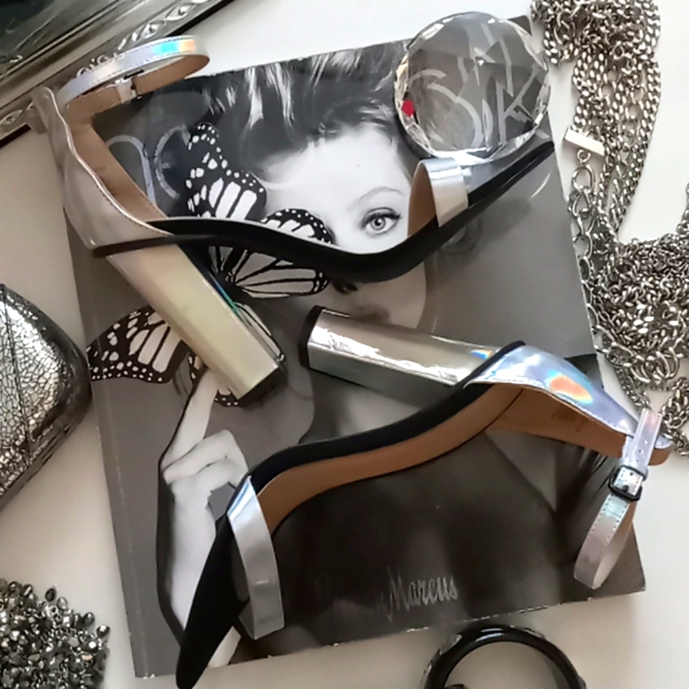 ZARA Trafaluc Shimmery Open Toe Heels